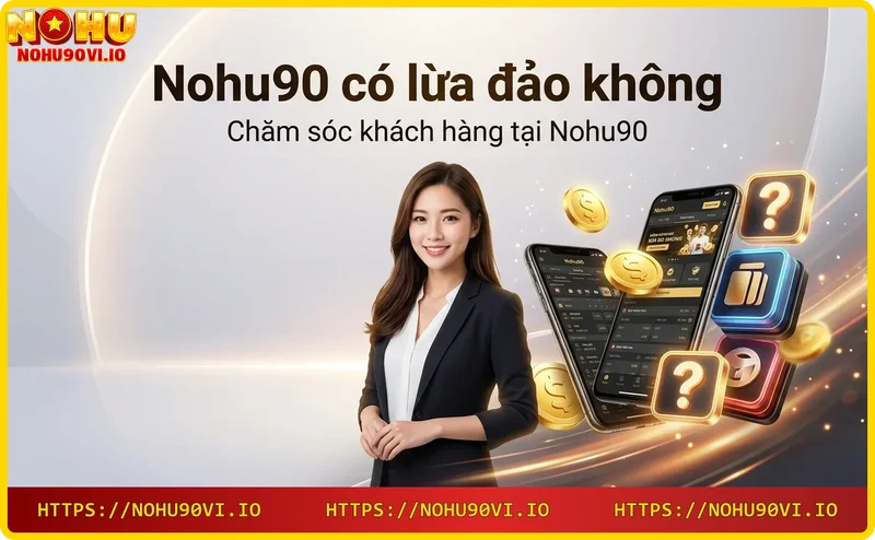 Hình ảnh dịch vụ chăm sóc khách hàng tại Nohu90 với headset và chat trực tuyến.