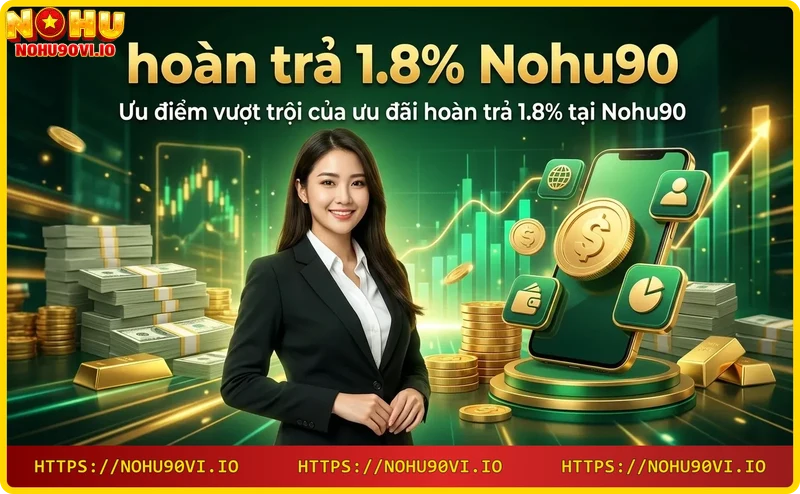 Ưu điểm hoàn trả 1.8% Nohu90 - tỷ lệ cao hơn thị trường